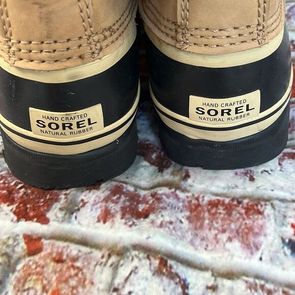Sorel beige black waterproof mid calf boots - Picture 8 of 9